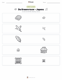 De Kraanvogelvrouw - Japans afdrukbare werkblad voorbeeld