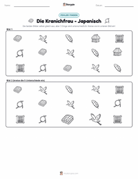 Die Kranichfrau - Japanisch druckbare Arbeitsblatt Vorschau