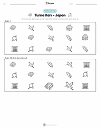 Turna Eşi - Japon yazdırılabilir çalışma sayfası önizlemesi
