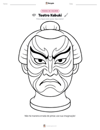 Prévia da folha de atividades imprimível Teatro Kabuki