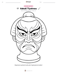 Kabuki Tiyatrosu yazdırılabilir çalışma sayfası önizlemesi