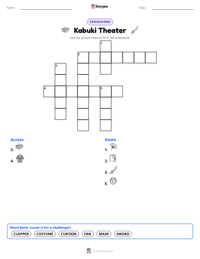 Kabuki Theater printable worksheet preview