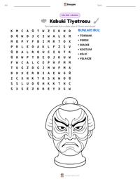 Kabuki Tiyatrosu yazdırılabilir çalışma sayfası önizlemesi