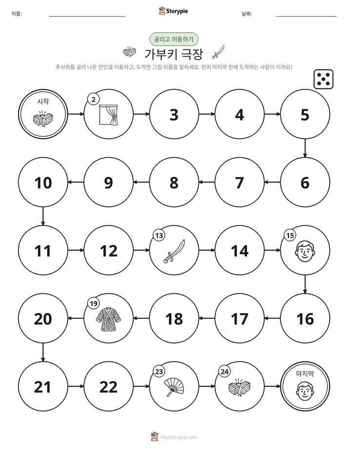 주사위 굴리고 이동하기 게임