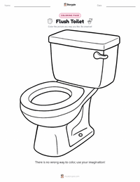 Flush Toilet coloring page for kids