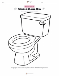 Page de coloriage Toilettes à chasse d'eau pour les enfants