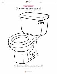 Página de colorir Vaso Sanitário com Descarga para crianças