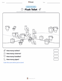Flush Toilet printable worksheet preview