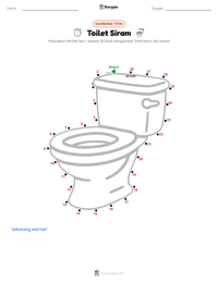 Prabaca lembar kerja cetak Toilet Siram