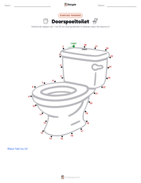 Spoeltoilet afdrukbare werkblad voorbeeld