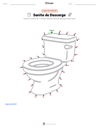 Prévia da folha de atividades imprimível Vaso Sanitário com Descarga