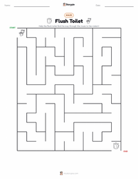 Flush Toilet printable worksheet preview