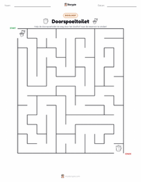 Spoeltoilet afdrukbare werkblad voorbeeld