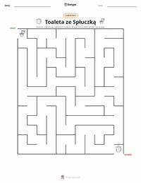 Podgląd drukowalnego arkusza ćwiczeń Toaleta spłukiwana