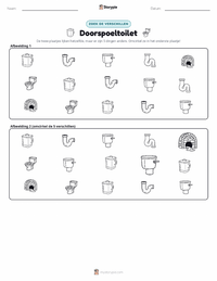 Spoeltoilet afdrukbare werkblad voorbeeld