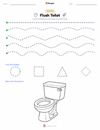 Flush Toilet printable worksheet preview
