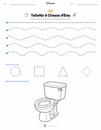 Aperçu de la feuille de travail imprimable Toilettes à chasse d'eau