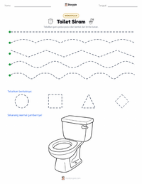 Prabaca lembar kerja cetak Toilet Siram