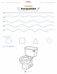 Spoeltoilet afdrukbare werkblad voorbeeld