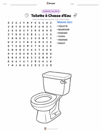 Aperçu de la feuille de travail imprimable Toilettes à chasse d'eau