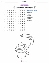 Prévia da folha de atividades imprimível Vaso Sanitário com Descarga