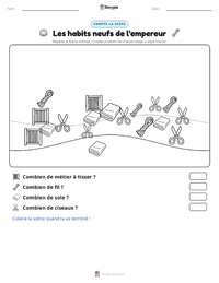 Aperçu de la feuille de travail imprimable Les Habits neufs de l'empereur - Danois