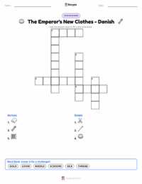 The Emperor's New Clothes - Danish printable worksheet preview