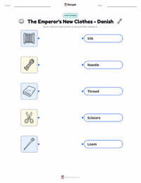 The Emperor's New Clothes - Danish printable worksheet for kids