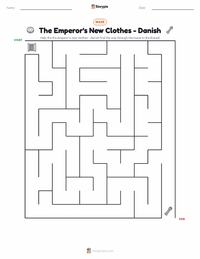 The Emperor's New Clothes - Danish printable worksheet preview