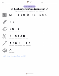 Aperçu de la feuille de travail imprimable Les Habits neufs de l'empereur - Danois