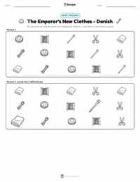 The Emperor's New Clothes - Danish printable worksheet preview