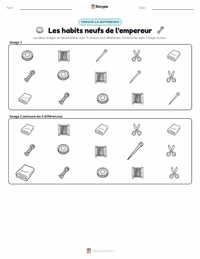 Aperçu de la feuille de travail imprimable Les Habits neufs de l'empereur - Danois