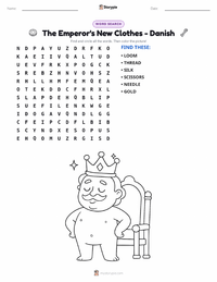 The Emperor's New Clothes - Danish printable worksheet preview