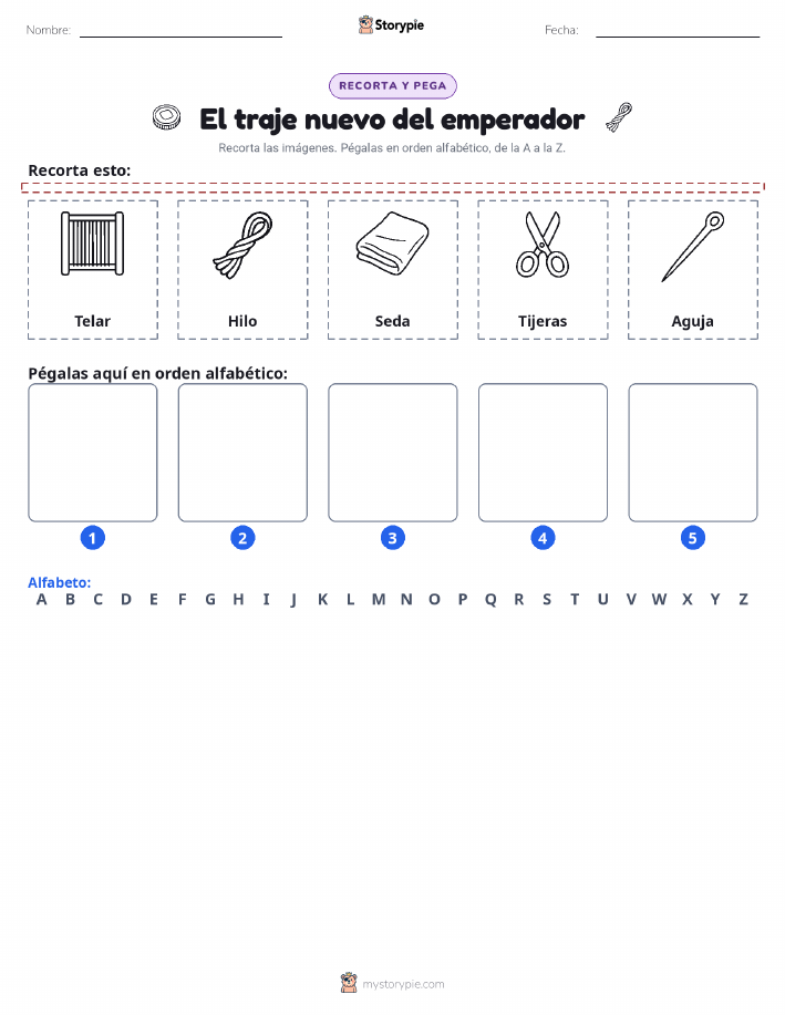 Cortar y Pegar el Alfabeto