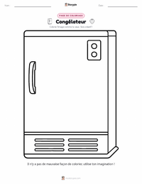 Page de coloriage Congélateur pour les enfants