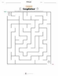 Aperçu de la feuille de travail imprimable Congélateur