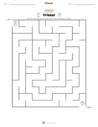 Vriezer afdrukbare werkblad voorbeeld