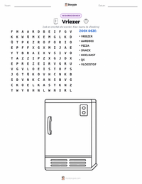 Vriezer afdrukbare werkblad voorbeeld