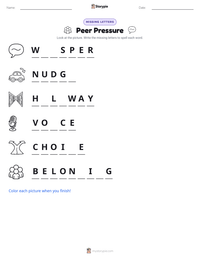Peer Pressure printable worksheet preview