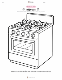 Trang tô màu Bếp ga cho trẻ em