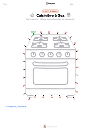 Aperçu de la feuille de travail imprimable Cuisinière à gaz