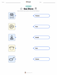 Gas Stove printable worksheet for kids