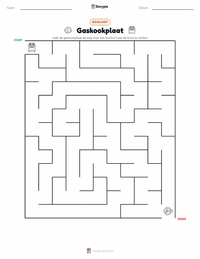 Gasfornuis afdrukbare werkblad voorbeeld