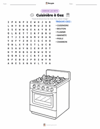 Aperçu de la feuille de travail imprimable Cuisinière à gaz