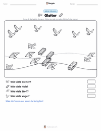 Segelflugzeug druckbare Arbeitsblatt Vorschau