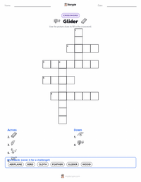 Glider printable worksheet preview