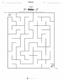 Glider printable worksheet preview