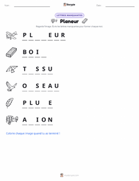 Aperçu de la feuille de travail imprimable Planeur