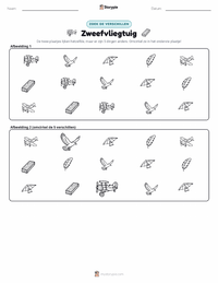 Zweefvliegtuig afdrukbare werkblad voorbeeld