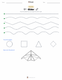 Glider printable worksheet preview